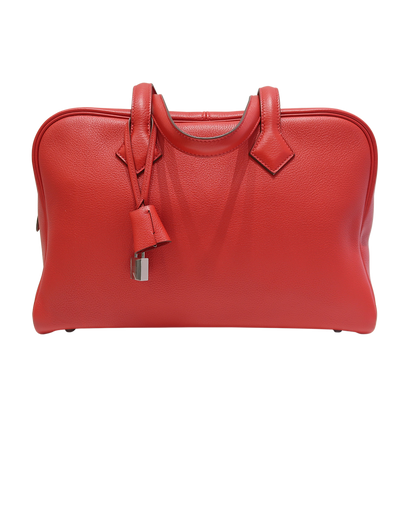 Hermès Victoria 35 Clemence in Rouge, front view